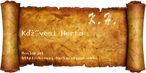 Kövesi Herta névjegykártya
